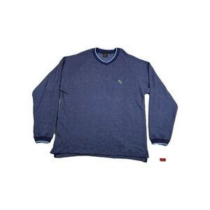 Barrage Authentic Y2K Men's Size Medium Blue‎ Long Sleeve Knit Shirt New